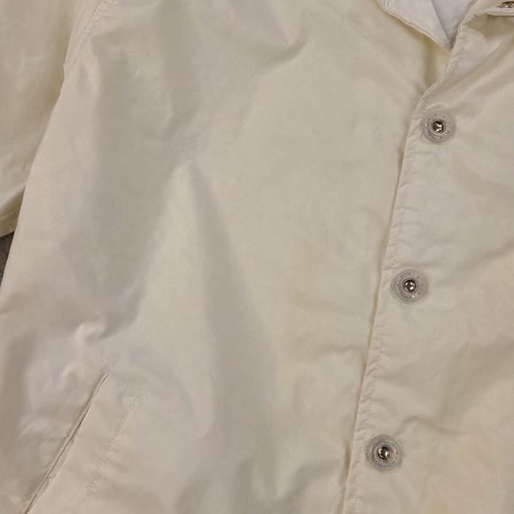 Calvin Klein Jeans Rain Coat Jacket Womens Large White Snap Button‎ Windbreaker - Picture 7 of 16
